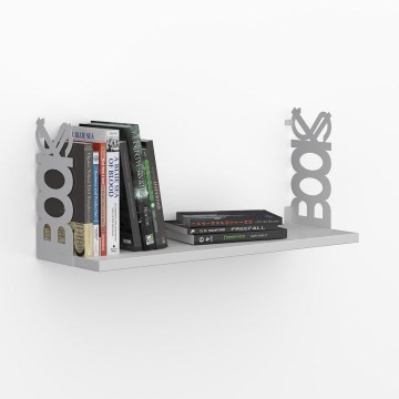 Półka ścienna KSIĄŻKI 20x72 cm szara