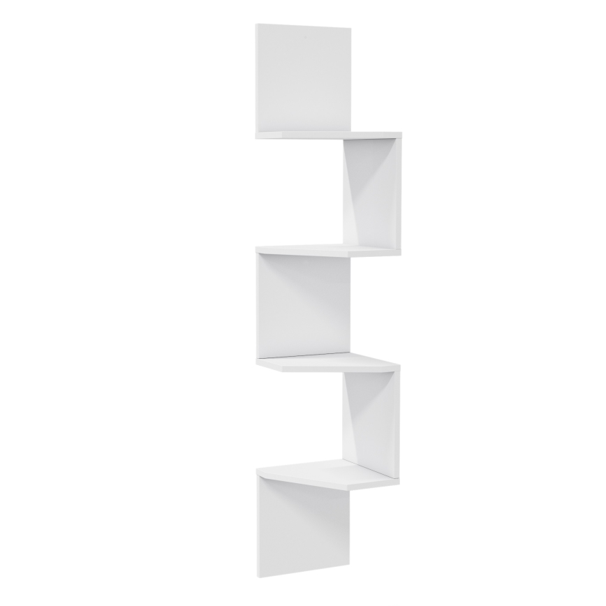 Półka ścienna narożna DESALDO 155,2x29,6 cm biała