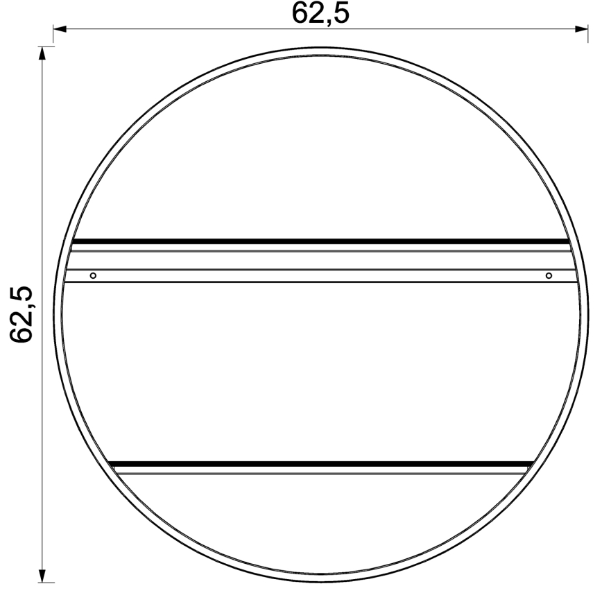 Półka ścienna SHELF śr. 62,5 cm dąb