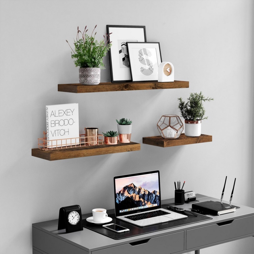 Półka ścienna SHELFY brązowa