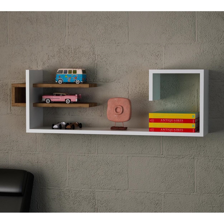 Półka ścienna STOR 30x90 cm biały/brązowy