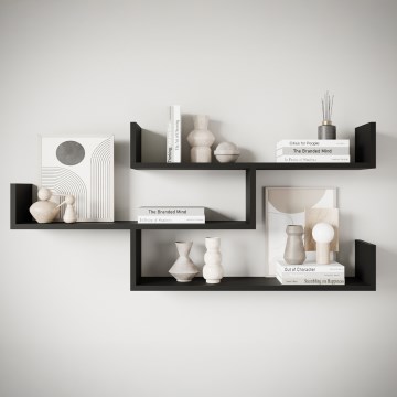 Półka ścienna TRIO 119x55 cm czarny grafit