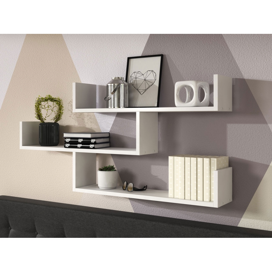 Półka ścienna TRIO 119x55x18 cm biała