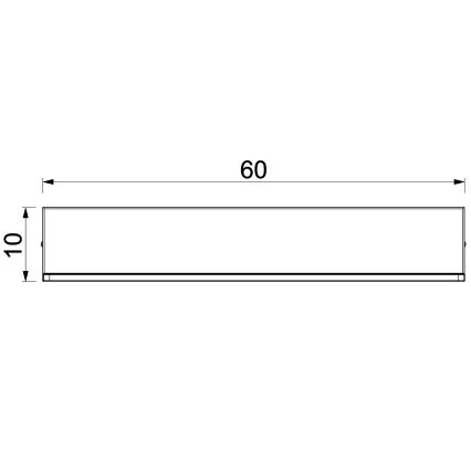 Półka ścienna z oświetleniem LED SHELF 10x60 cm czarny