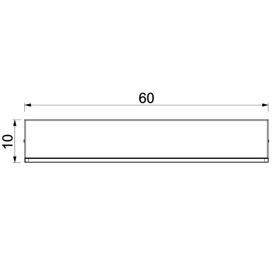 Półka ścienna z oświetleniem LED SHELF 10x60 cm czarny