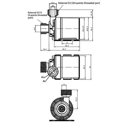 Pompa 12VDC 800l/h G1/2