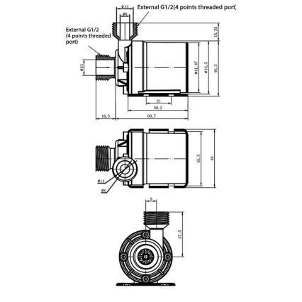 Pompa 24 V, wydajność 800 l/h