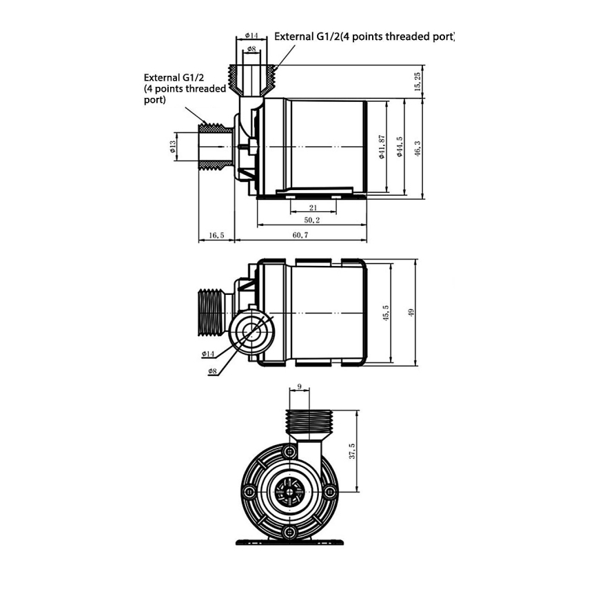 Pompa 24 V, wydajność 800 l/h