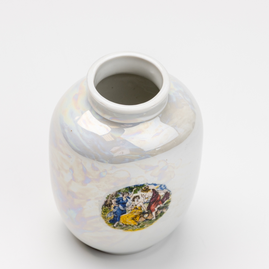 Porcelanowa wazon 12,5x9 cm perleťově biały gracie
