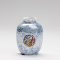 Porcelanowa wazon 12,5x9 cm perłowa niebieski gracie