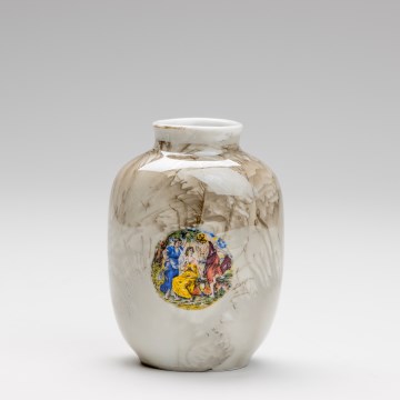 Porcelanowy wazon 12,5x9 cm brązowy gracie