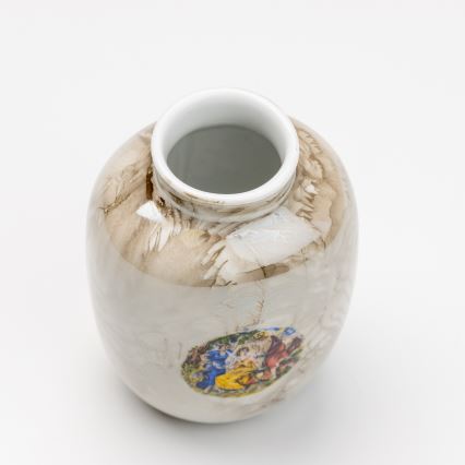 Porcelanowy wazon 12,5x9 cm brązowy gracie
