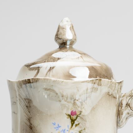 Porcelanowy zestaw herbaciany brązowy róża