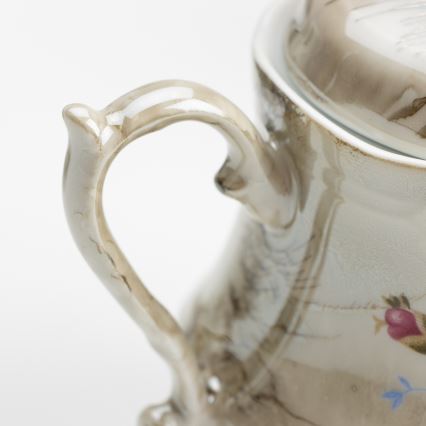 Porcelanowy zestaw herbaciany brązowy róża
