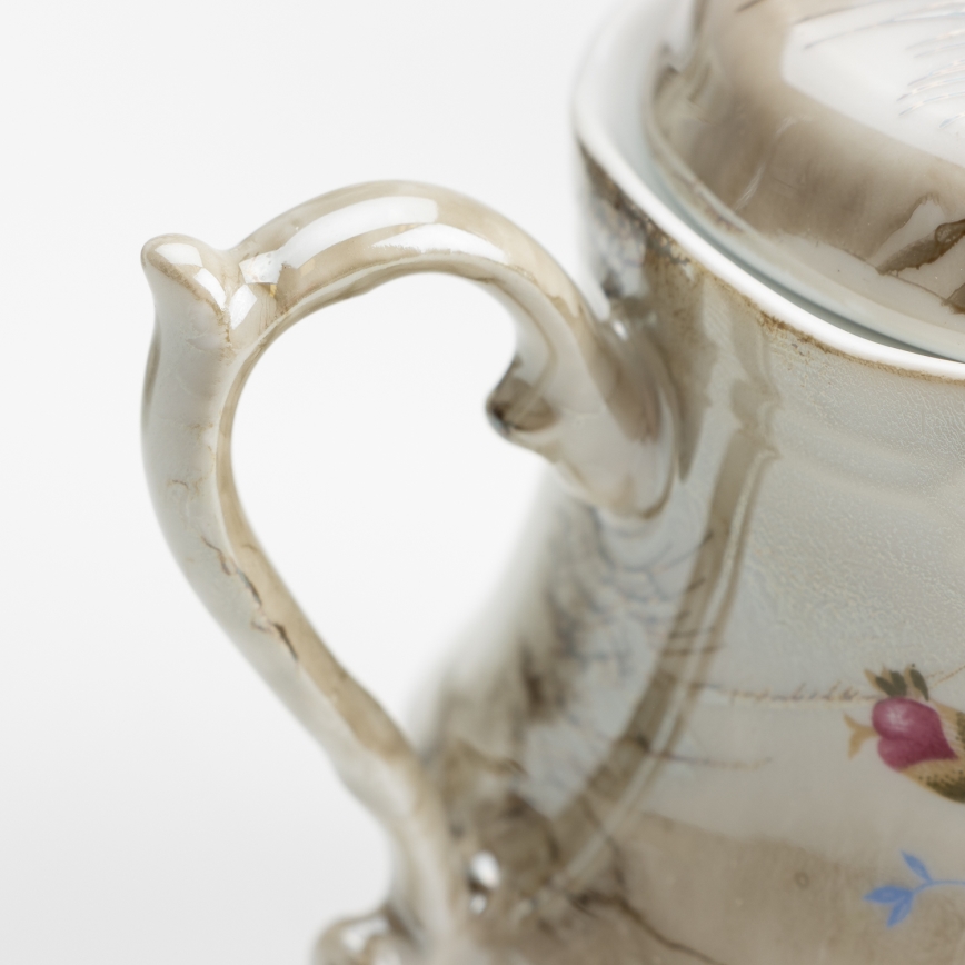 Porcelanowy zestaw herbaciany brązowy róża