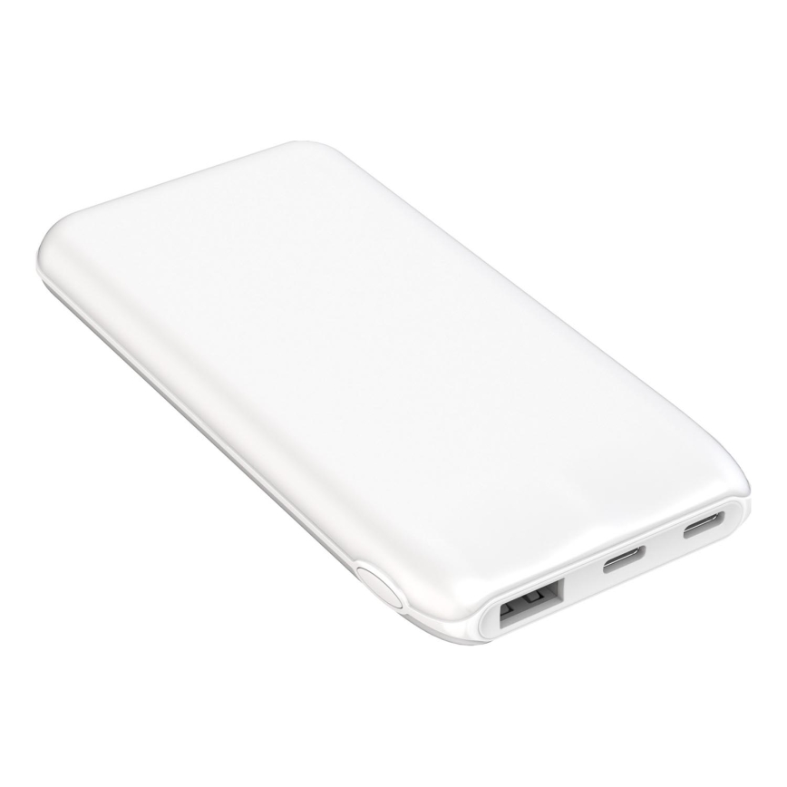 Power Bank 10000 mAh 10W Power Delivery 2xUSB-C + 1xUSB-A biały