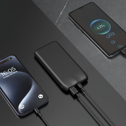 Power Bank 10000 mAh 10W Power Delivery 2xUSB-C + 1xUSB-A czarny