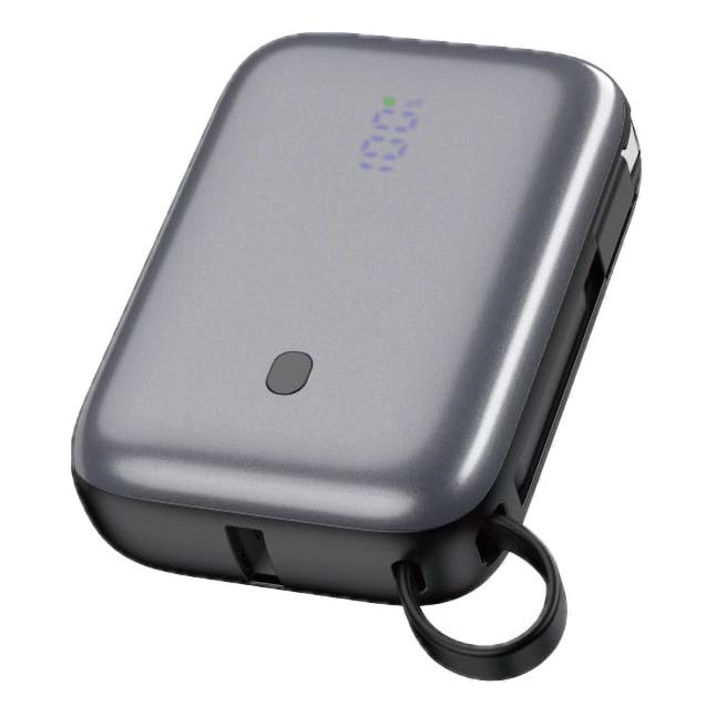 Power Bank 10000 mAh 20W Power Delivery Compact z wbudowanym kablem USB-C 1m czarny
