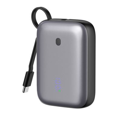 Power Bank 10000 mAh 20W Power Delivery Compact z wbudowanym kablem USB-C 1m czarny