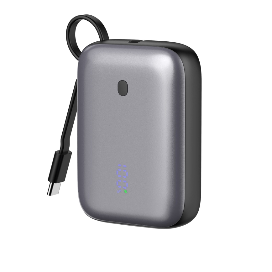 Power Bank 10000 mAh 20W Power Delivery Compact z wbudowanym kablem USB-C 1m czarny