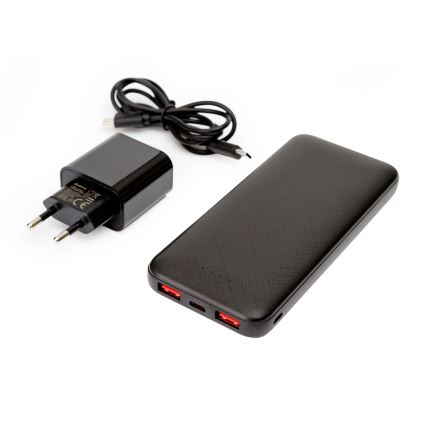 Power Bank 10000 mAh + adapter 20W Power Delivery + USB-C/USB-C kabel 1m czarny