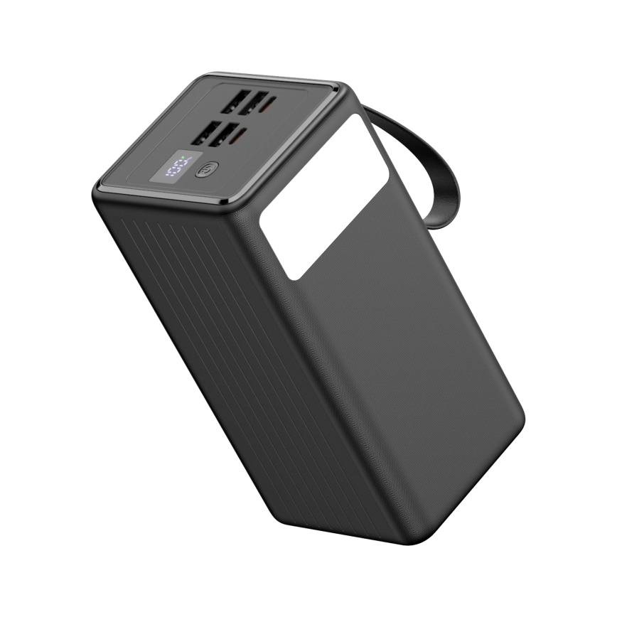 Power Bank 60000 mAh 20W Power Delivery 4xUSB-A + 2xUSB-C z LED latarką i USB-C kablem 1m czarny