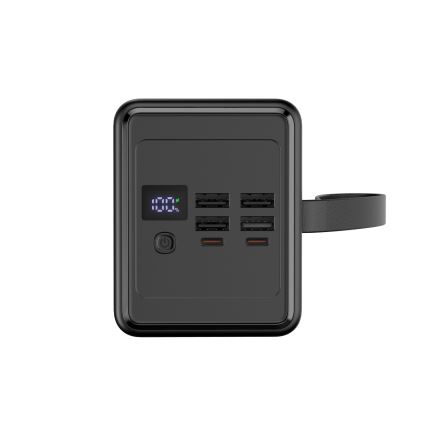 Power Bank 70000 mAh 20W Power Delivery 4xUSB-A + 2xUSB-C z latarką LED i kablem USB-C 1m czarny