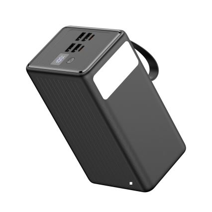 Power Bank 70000 mAh 20W Power Delivery 4xUSB-A + 2xUSB-C z LED latarką i USB-C kablem 1m czarny