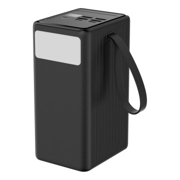 Power Bank 70000 mAh 20W Power Delivery 4xUSB-A + 2xUSB-C z LED latarką i USB-C kablem 1m czarny
