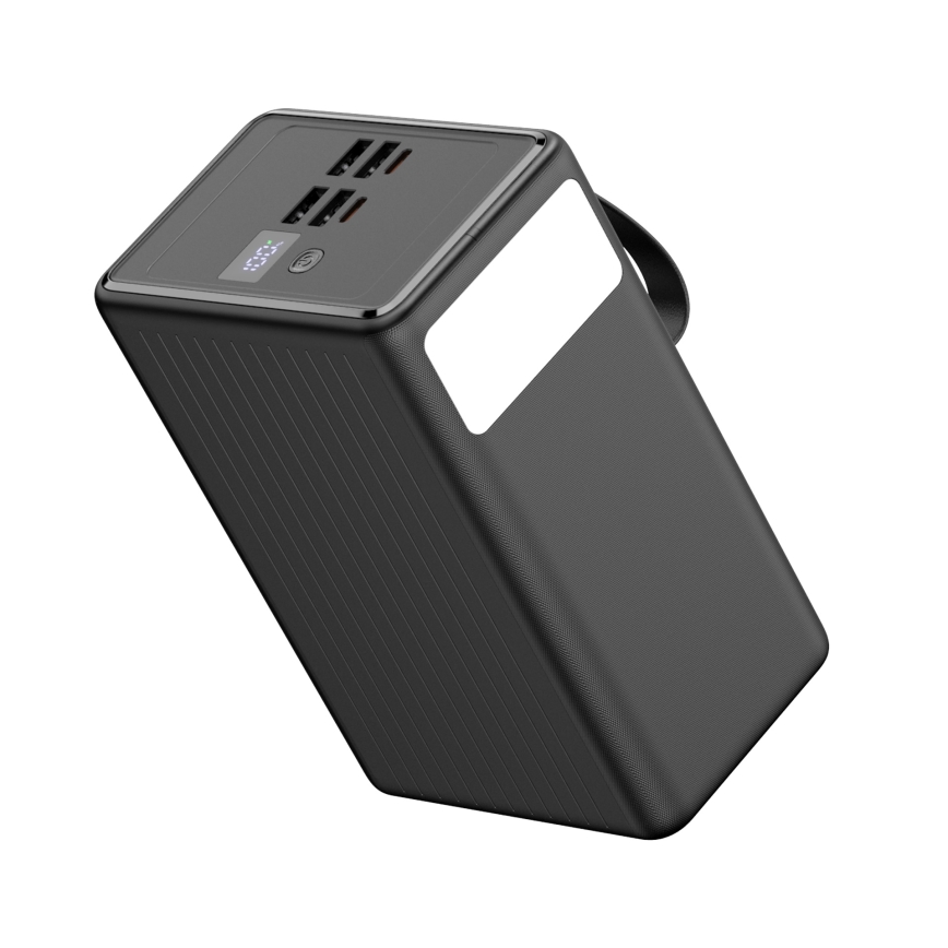 Power Bank 80000 mAh 20W Power Delivery 4xUSB-A + 2xUSB-C z LED latarką i USB-C kablem 1m czarny