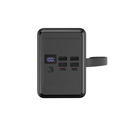 Power Bank 80000 mAh 20W Power Delivery 4xUSB-A + 2xUSB-C z LED latarką i USB-C kablem 1m czarny