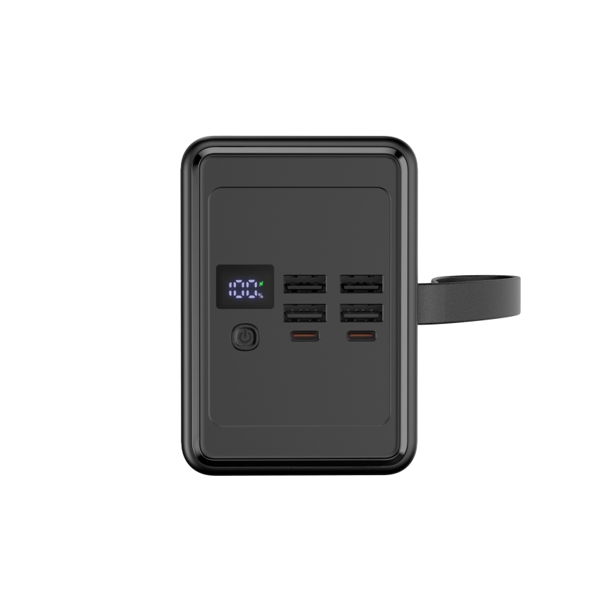 Power Bank 80000 mAh 20W Power Delivery 4xUSB-A + 2xUSB-C z LED latarką i USB-C kablem 1m czarny
