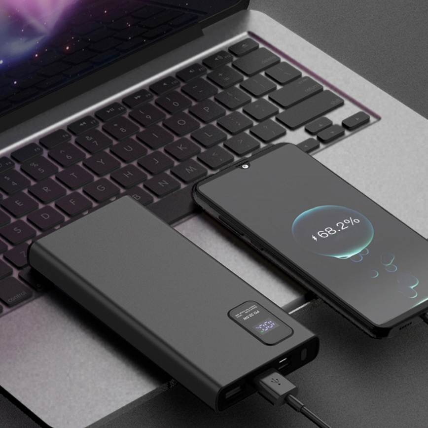 Power Bank z wyświetlaczem LED Power Delivery 10000 mAh 3,7V czarny