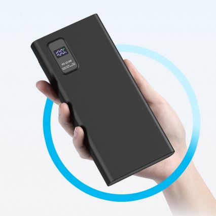 Power Bank z wyświetlaczem LED Power Delivery 10000 mAh 3,7V czarny