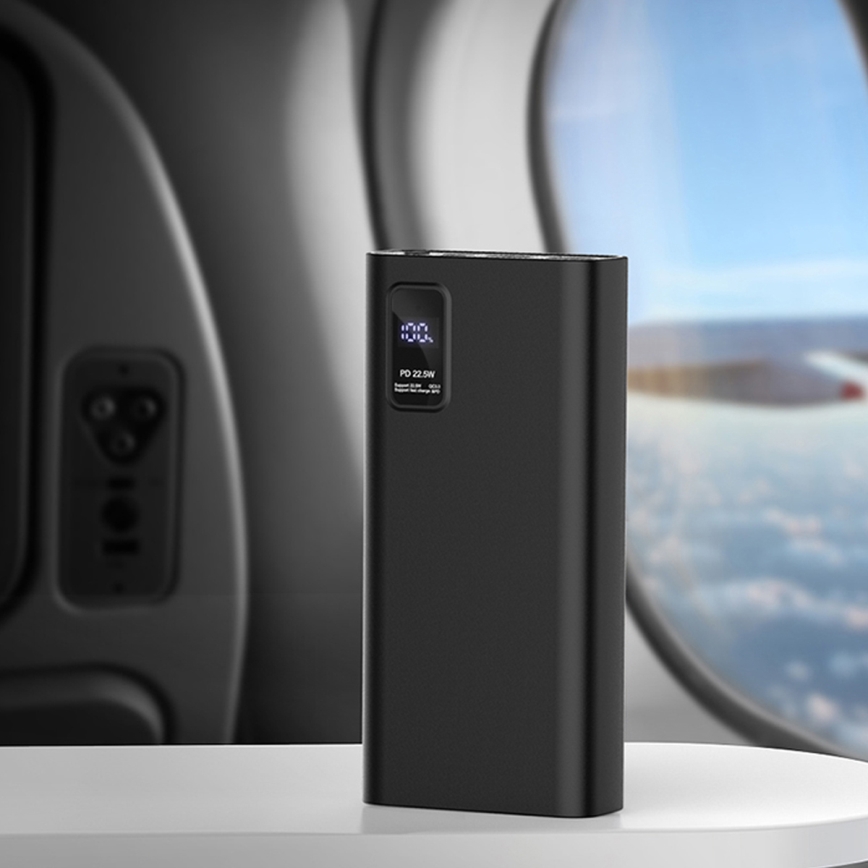 Power Bank z wyświetlaczem LED Power Delivery 20000 mAh 3,7V czarny