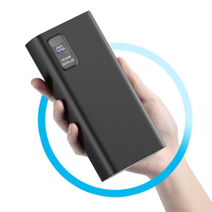 Power Bank z wyświetlaczem LED Power Delivery 20000 mAh 3,7V czarny