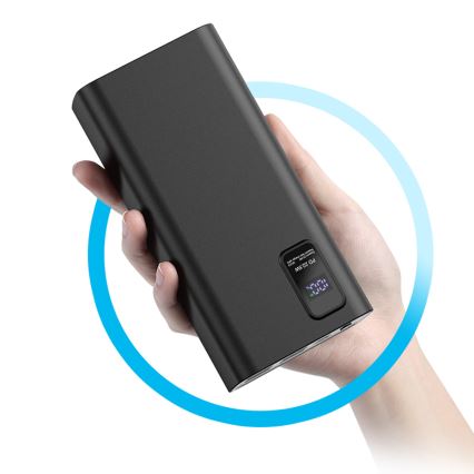 Power Bank z wyświetlaczem LED Power Delivery 30000 mAh 3,7V czarny