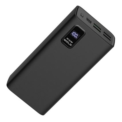 Power Bank z wyświetlaczem LED Power Delivery 30000 mAh 3,7V czarny