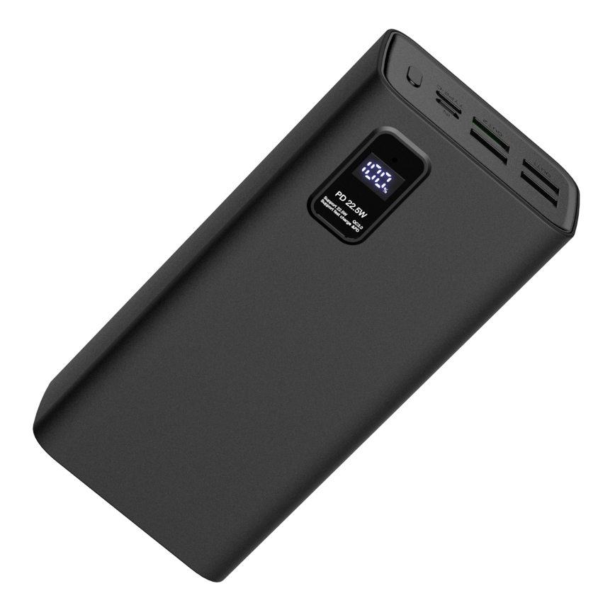 Power Bank z wyświetlaczem LED Power Delivery 30000 mAh 3,7V czarny