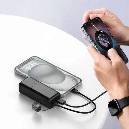Powerbank z wyświetlaczem LED Power Delivery 10000 mAh 3,7 V czarny