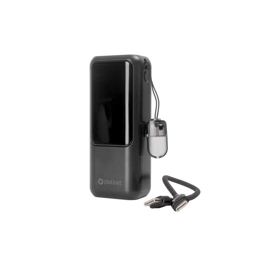 Powerbank z wyświetlaczem LED Power Delivery 10000 mAh 3,7 V czarny