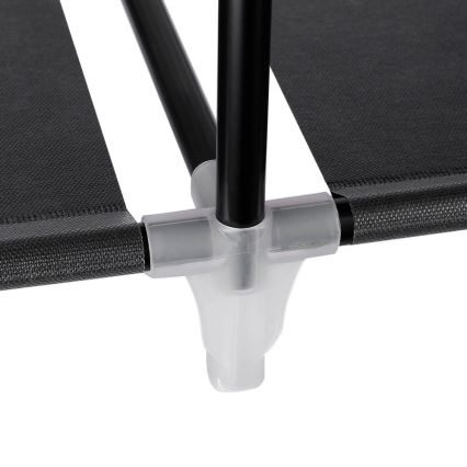 Praktyczna szafa tekstylna z półkami i drążkiem na ubrania MATIS 150x175 cm czarna