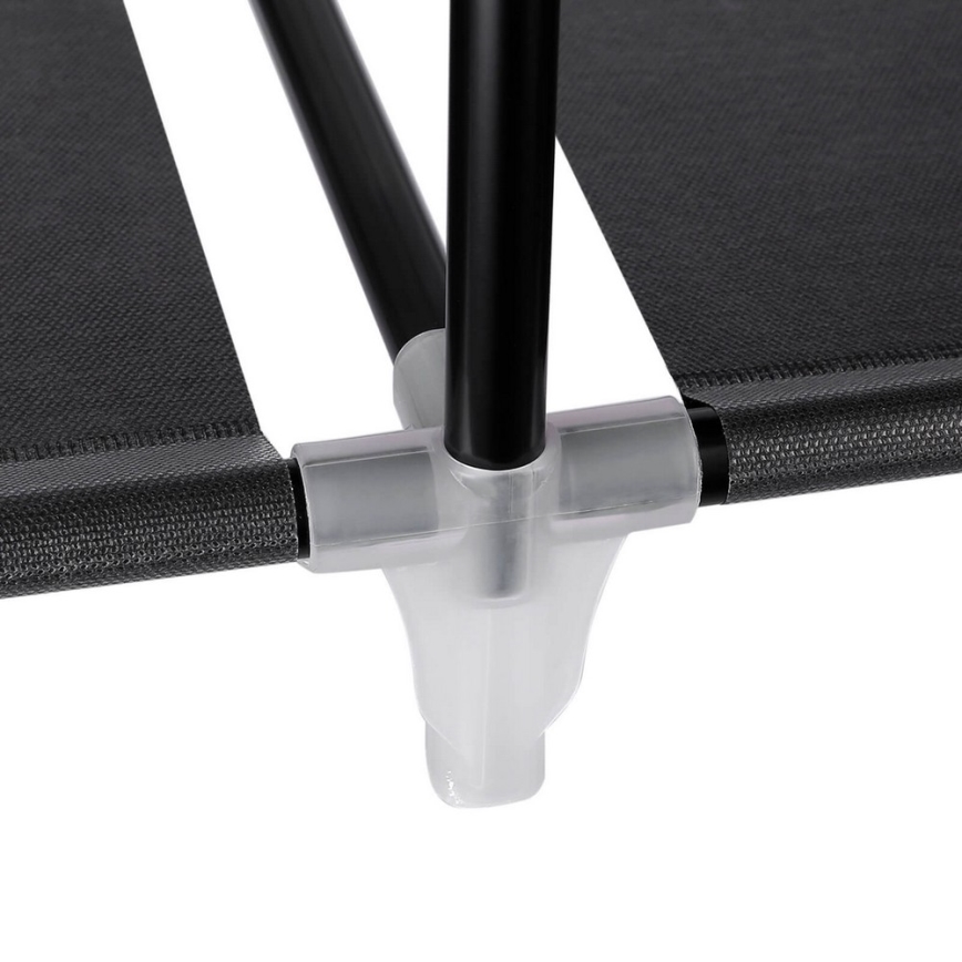 Praktyczna szafa tekstylna z półkami i drążkiem na ubrania MATIS 150x175 cm czarna