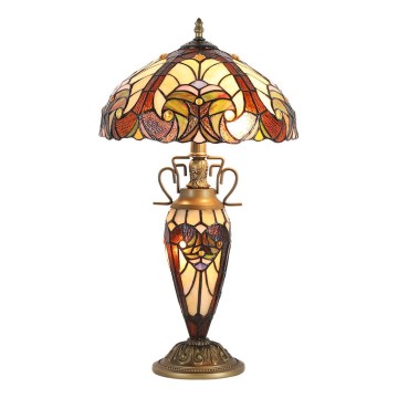 Prezent 1702 - Lampa stołowa TIFFANY 2xE27/60W + 1xE14/7W/230V