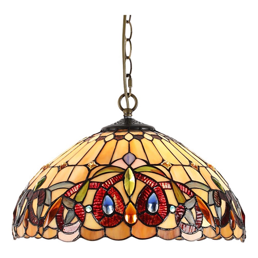 Prezent 1704 - Żyrandol na łańcuchu TIFFANY 2xE27/60W/230V