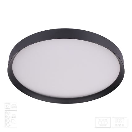 Prezent 17317 - ściemnialna lampa sufitowa LED MAYSA LED/72W/230V 3000/4000/6000K śr. 77 cm, czarna