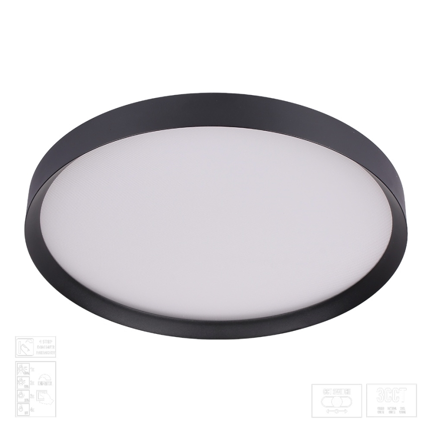 Prezent 17317 - ściemnialna lampa sufitowa LED MAYSA LED/72W/230V 3000/4000/6000K śr. 77 cm, czarna