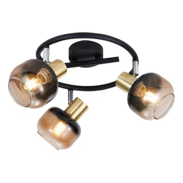 Prezent 27515 - Oświetlenie punktowe PEGAS 3xE14/40W/230V czarny/dymny