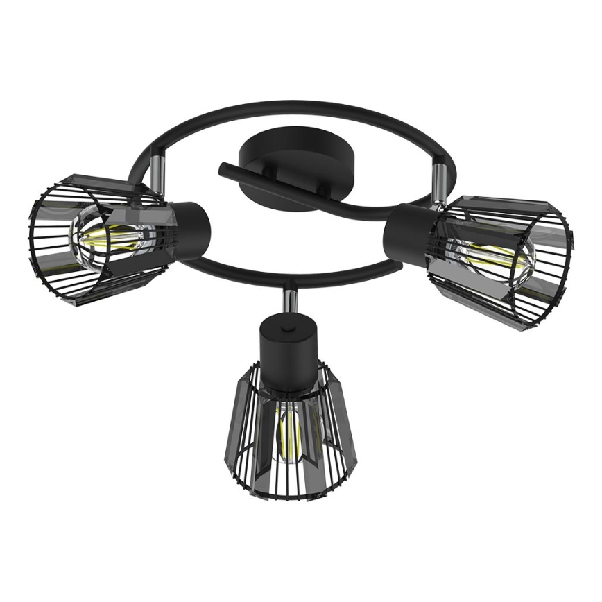 Prezent 27518 - Oświetlenie punktowe PONTEO 3xE27/40W/230V czarny