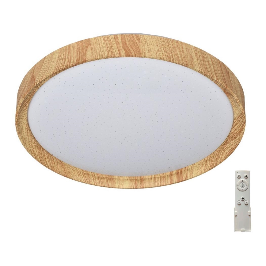 Prezent 71330 - LED Dimmable ceiling jasny WOODEN LED/33W/230V 3000-6500K + zdalne sterowanie